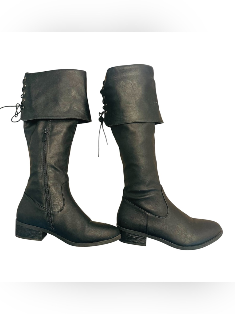 Dream Pairs Black Over-the-Knee Riding Boots - Womens 8 Regular Calf - Picture 10 of 13
